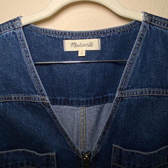 MADEWELL Patch Pocket Denim Coverall Jumpsuit Blue Size S - Picture 4 of 9